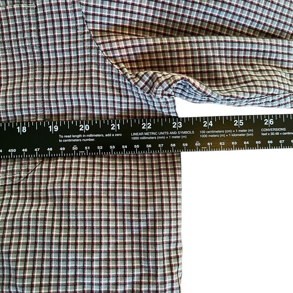 Columbia Mens Rapid Rivers II Large Long Sleeve Tartan Print Maroon Dress Shirt - Picture 8 of 8
